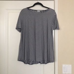 Black And Grey Striped Trapeze Shirt